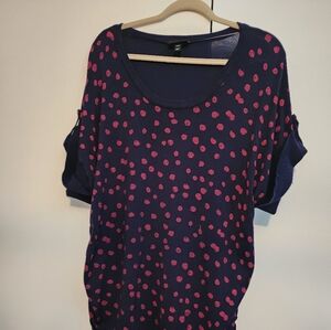 Lane Bryant Navy Short-Sleeved Sweater